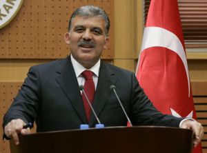 Abdulláh Gül na středeční tiskové konfereci