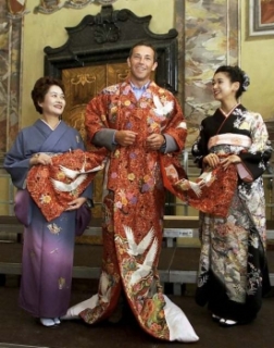 S japonskými výrobci kimon v Klagenfurtu (2000).