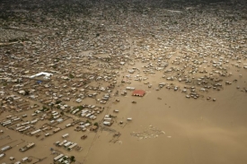 Zaplavené oblasti na Haiti.
