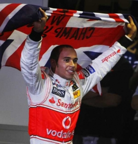 Lewis Hamilton, vítěz mistrovství světa formule 1.