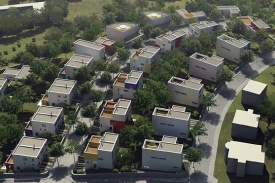 Visualizace nových rodinných domů na Hanspaulce.