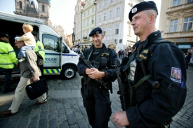 Policejní hlídka v centru Prahy.