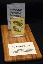 Letošní podoba Ig Nobelovy ceny.