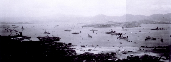 Flotila japonského imperiálního námořnictva kotvící v Hongkongu (1928)