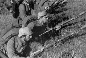 Ilustrační foto německých vojáků v zákopu