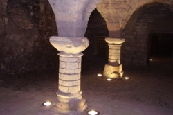 Kromě románské klenby se v podzemí dochovaly i dva krby.
