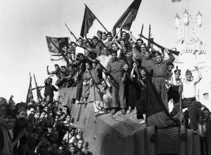 Španělští anarchisté v Barceloně (1937).