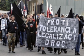 Pochod pravicových extremistů Děčínem.