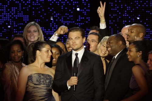 Inaugurační bál zpestřil svým projevem rovněž herec Leonardo DiCaprio.