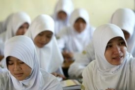 Studentky indonéské islámské školy