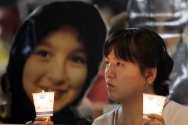 Účastnice demonstrace v jihokorejském Soulu za propuštění unesených