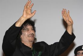 Kaddáfí na návštěvě v centru UNESCO v Paříži