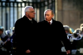 Prezident Václav Klaus s ruským premiérem Vladimirem Putinem.