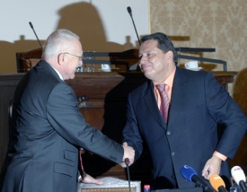 Prezident Václav Klaus a Jiří Paroubek.