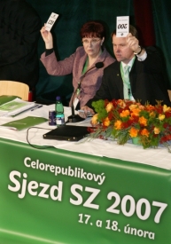 Dana Kuchtová a Martin Bursík na loňském sjezdu SZ