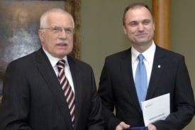Ivan Langer na schůzce s prezidentem Václavem Klausem.