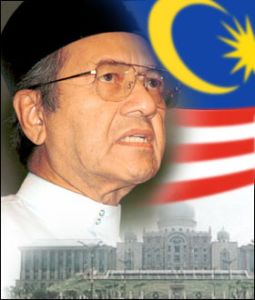 Mahathir zobrazovaný jako vůdce Malajsie