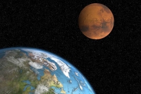Ilustrační foto - planety Země a Mars