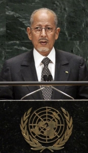 Sesazený mauritánský prezident Sídí uld Šajch Abdalláhi v OSN.