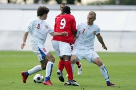 Jan Morávek (vlevo) a Jan Polák v utkání proti Anglii.