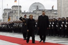 Německá kancléřka Angela Merkelová na setkání s premiérem Viktorem Janukovyčem.