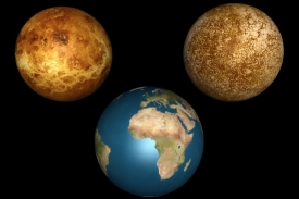 Merkur, Venuše, Země. Naše planeta je ostrovem geologické rozmanitosti