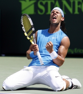 Rafael Nadal měl z výhry obrovskou radost.