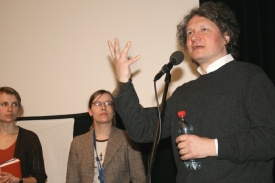 Režisér snímku Kauza Litviněnko Andrej Někrasov v debatě na festivalu.