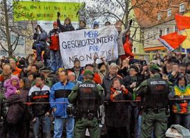 Demonstrace proti NPD v Gräfenbergu