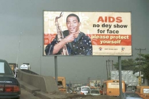 Kampaň proti AIDS v Nigérii.
