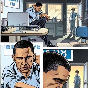 Obama jako komiksový hrdina.