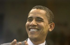 Usměvavý Barack Obama.