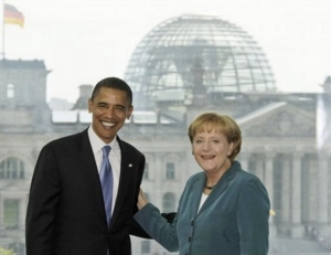 Obama a Merkelová. S Bushem to nešlo, s Obamou by to jít mohlo.