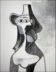 Picassův obraz jeho druhé ženy Jacquelin