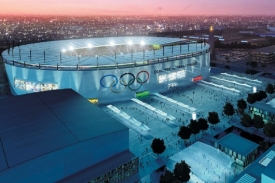Návrh olympijských sportovišť pro Prahu.