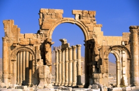 Antické rozvaliny v Palmyře v Sýrii.