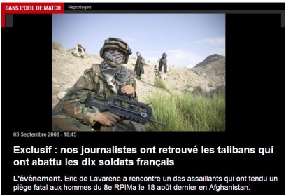 Talibanec v uniformě Francouze. Paris Match.