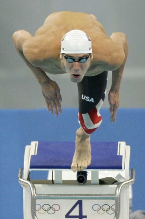Americký plavec Michael Phelps, olympijský rekordman z Pekingu.