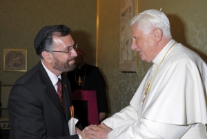 Benedikt XVI. s představiteli židovské obce.