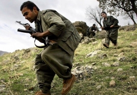 Bojovníci PKK v horách na turecko-irácké hranici.