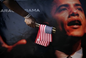 Volební plakát Baracka Obamy.