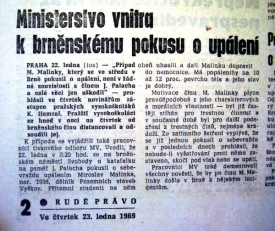 Upálit se v roce 1969 pokusil i dělník Miroslav Malinka.