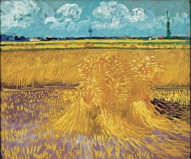 Vincent van Gogh - Obilné pole se snopy, 1888.