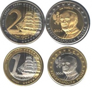 Polské euromince.