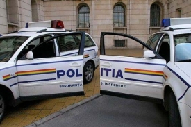 Rumunská policie v Bukurešti v akci.