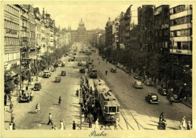 Dobová pohlednice, Praha v roce 1948.