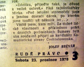 V&aacute;nočn&iacute; Rud&eacute; pr&aacute;vo informuje o hajn&eacute;m Janu Bendovi a jeho manželce.