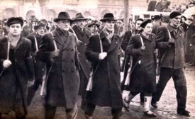 Přehlídka dělnických milicí v Praze 28. 2. 1948.