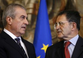 Premiéři Itálie Prodi (vpravo) a Rumunska Popescu-Tăriceanu