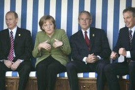 Putin, Merckelová, Bush & Blair